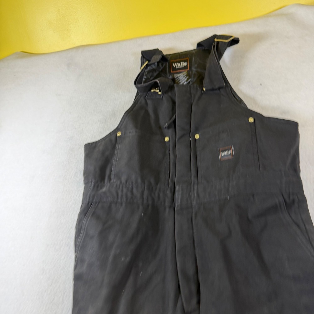Walls Workwear Mens Insulated Bib Overalls Black Quilted Lining Size Large L/G/G